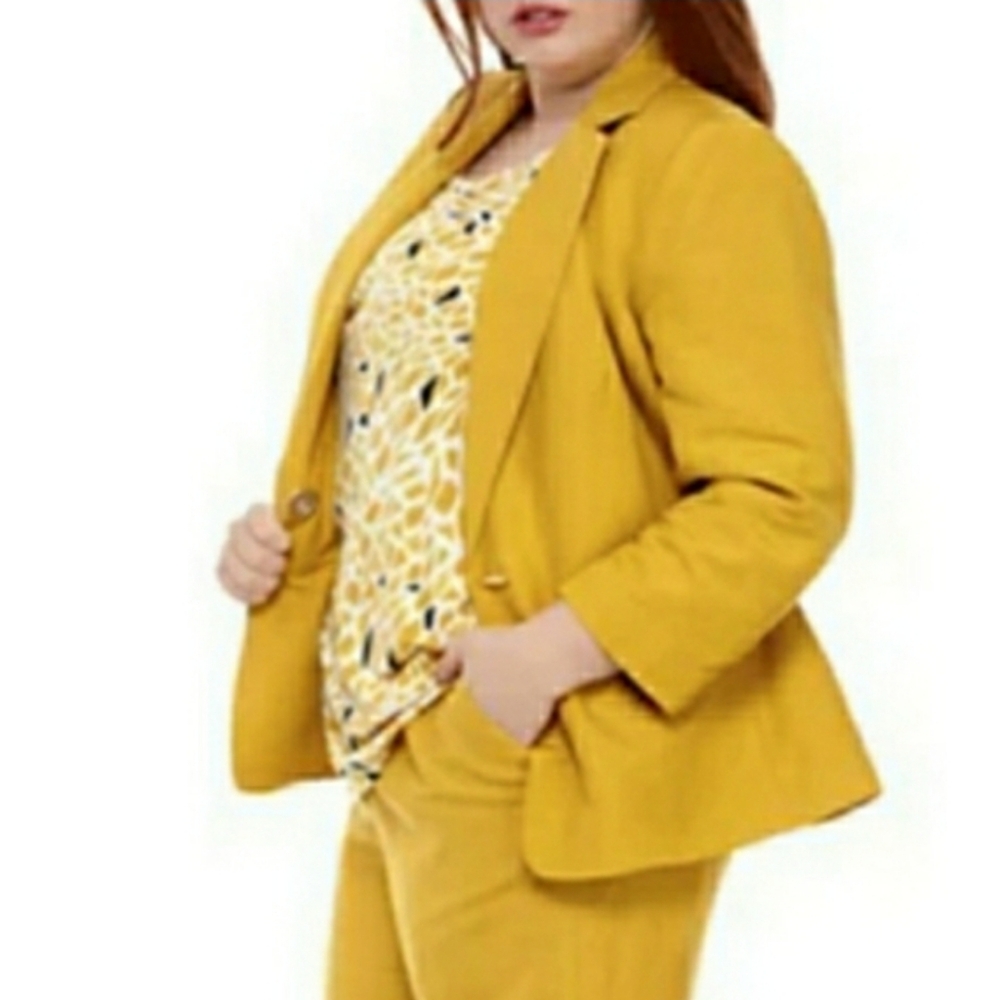 Kasper Linen Blend, Toggle Closure, Notch Collar … - image 4